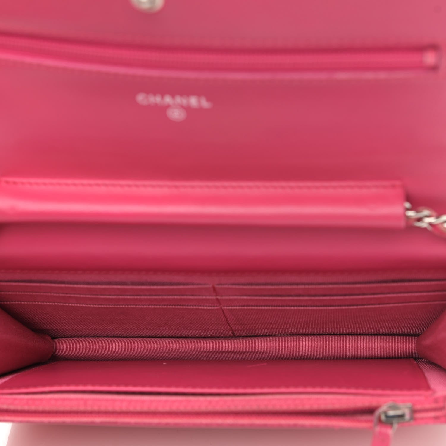 Chanel Patent Calfskin Quilted Wallet On Chain WOC Pink 5 of 12
