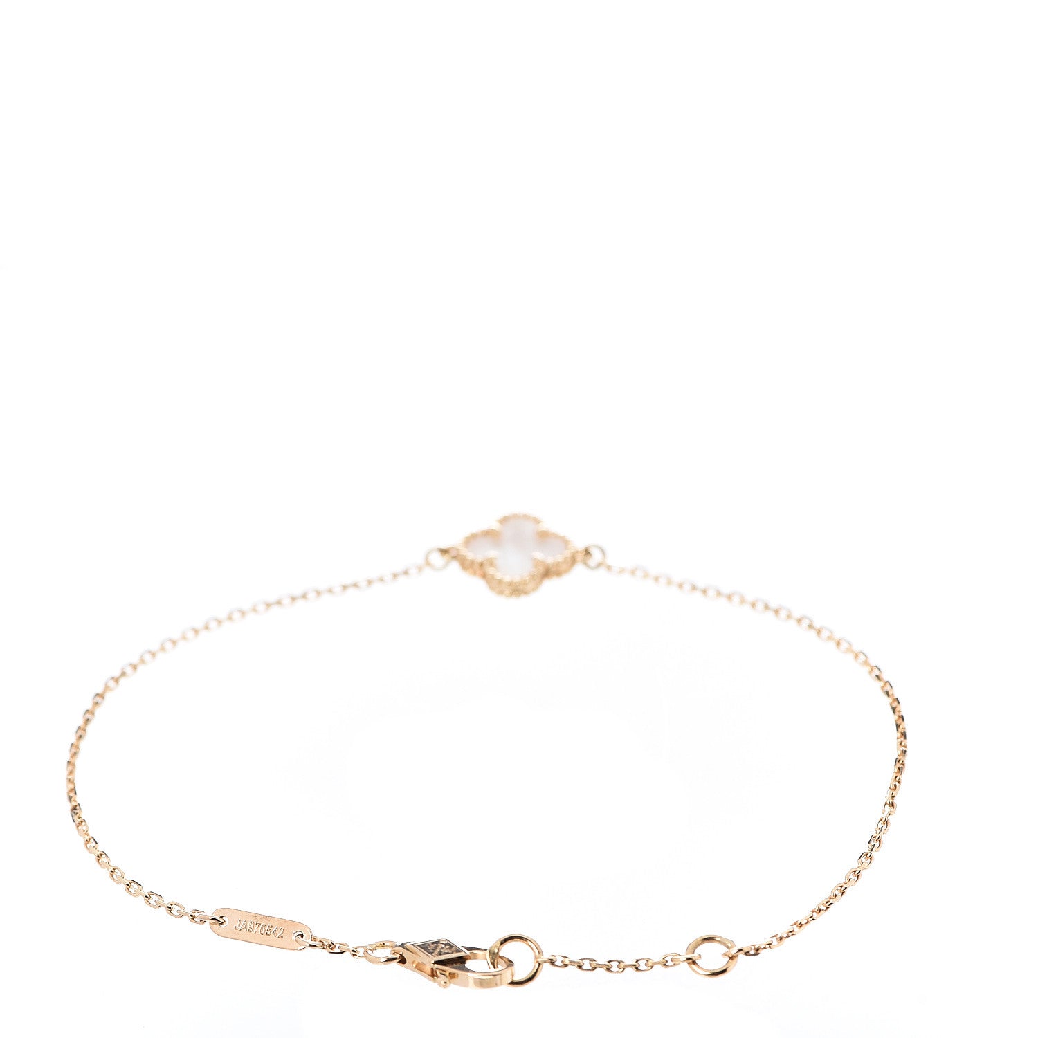 Van Cleef & Arpels 18K Yellow Gold Mother of Pearl Sweet Alhambra Bracelet 3 of 6