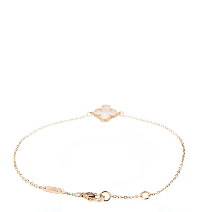 Van Cleef & Arpels 18K Yellow Gold Mother of Pearl Sweet Alhambra Bracelet 3 of 6
