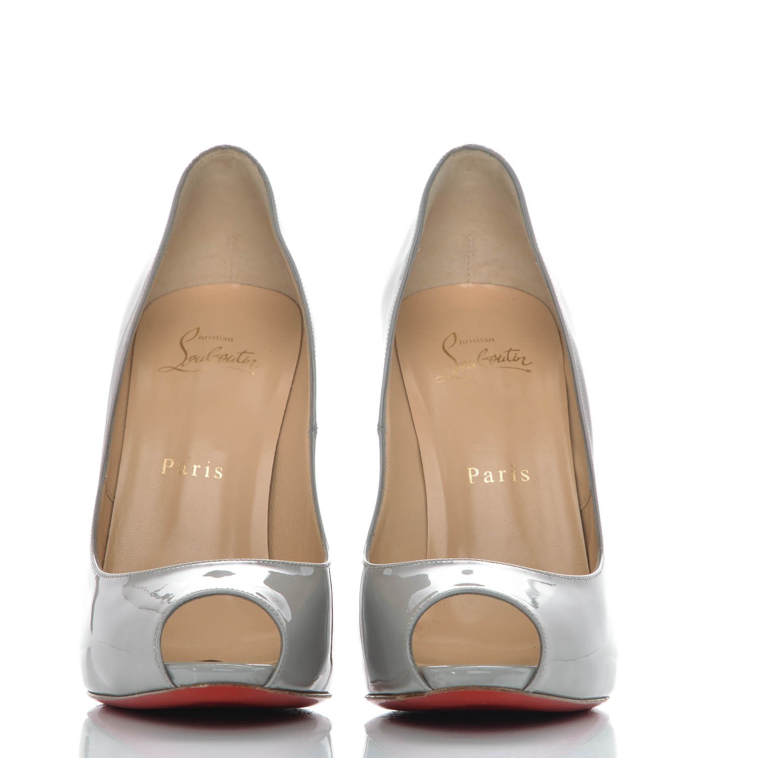 Christian Louboutin Patent Flo 120 Platform Peep Toe Pumps 38 Souris 3 of 7