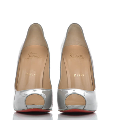 Christian Louboutin Patent Flo 120 Platform Peep Toe Pumps 38 Souris 3 of 7