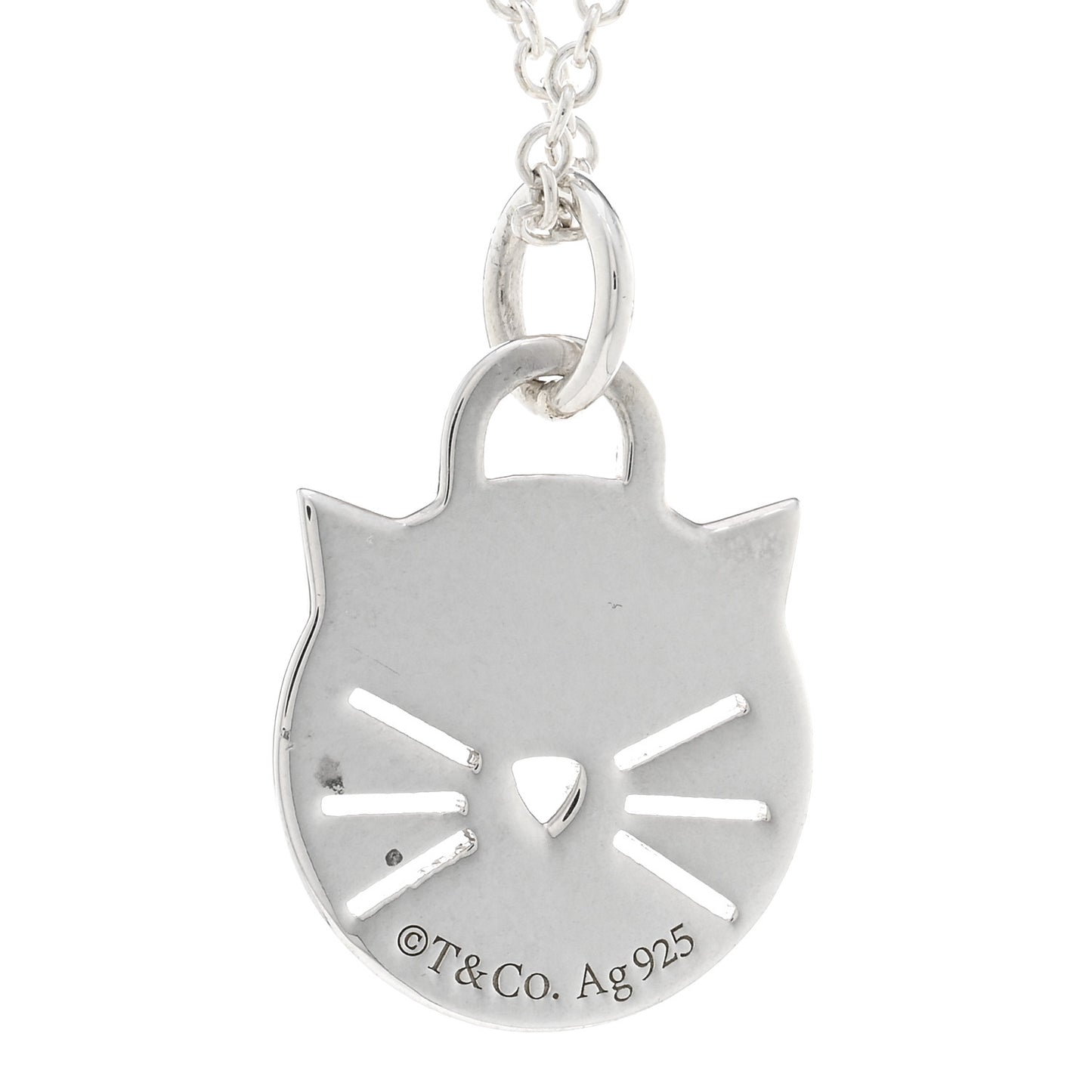 Sterling Silver Return To Tiffany Cat Pendant Necklace