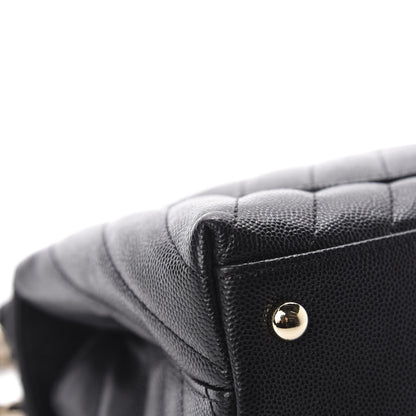 Chanel Caviar Lizard Chevron Quilted Mini Coco Handle Flap Black 10 of 17