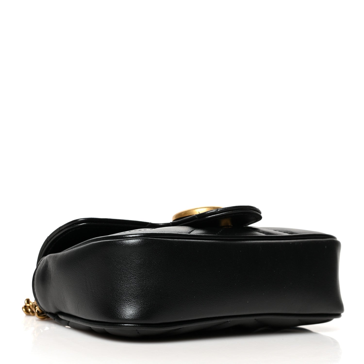 Gucci Calfskin Matelasse Super Mini GG Marmont Shoulder Bag Black 4 of 10