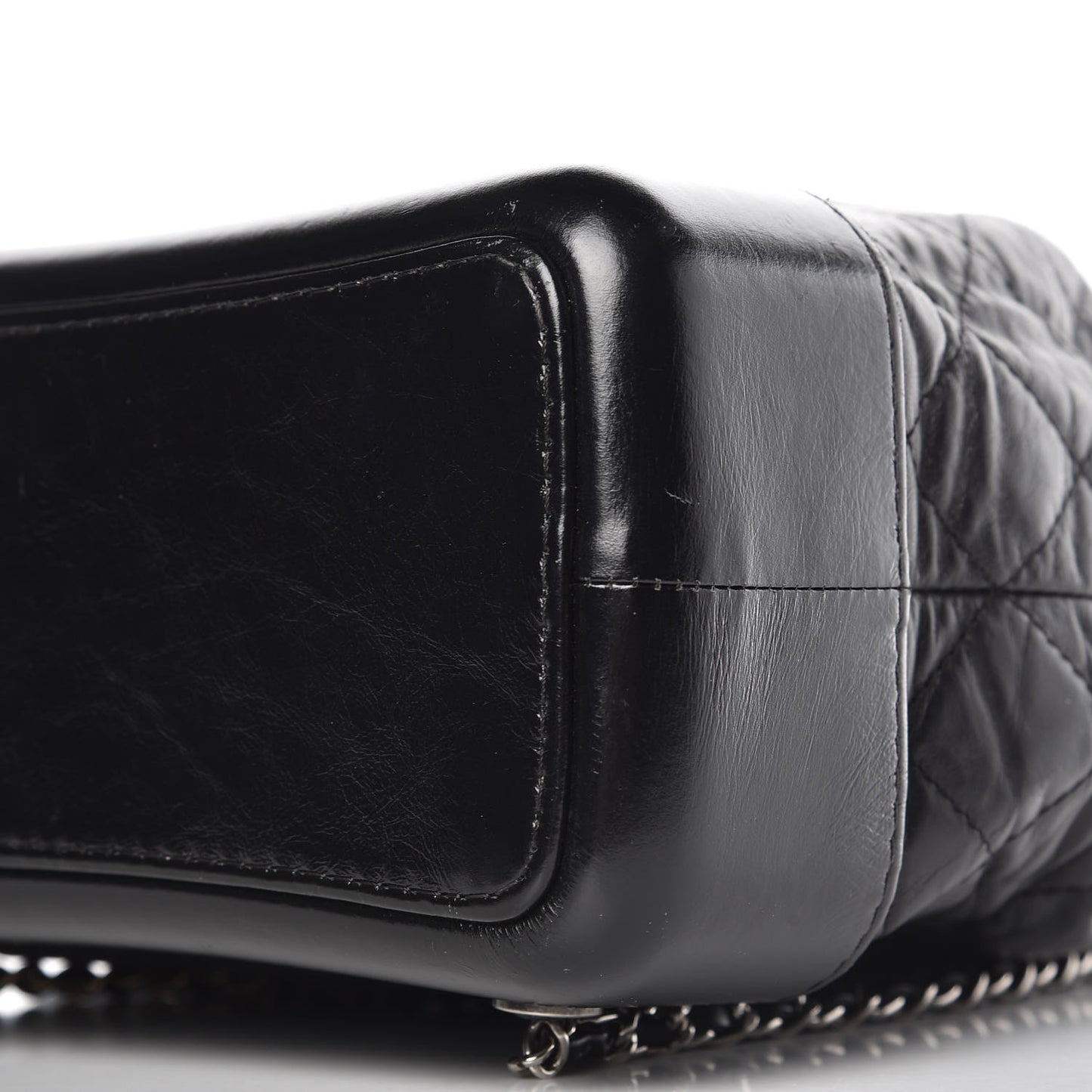 Aged Calfskin Quilted Gabrielle Backpack Black