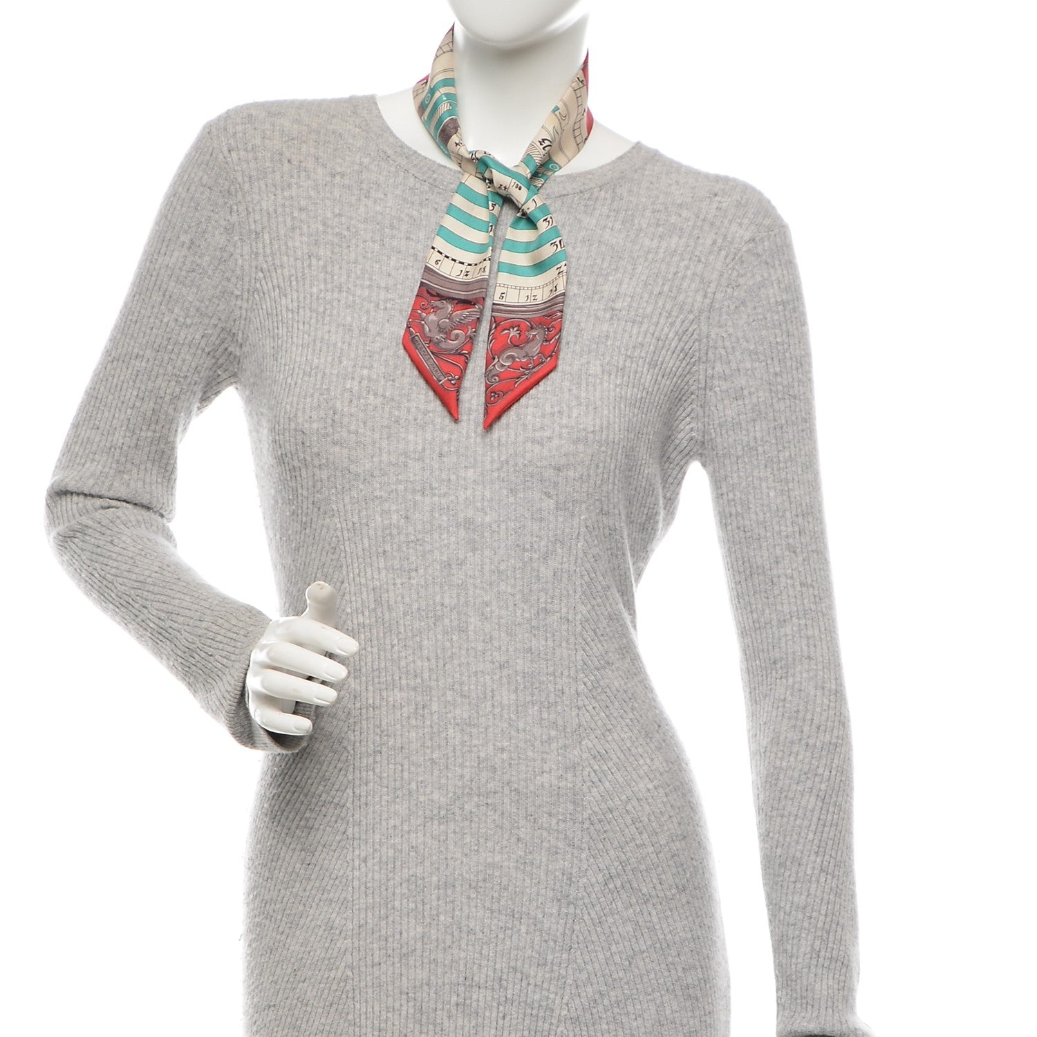 Hermes Silk Astrologie Twilly Rouge Grey Vert 2 of 6