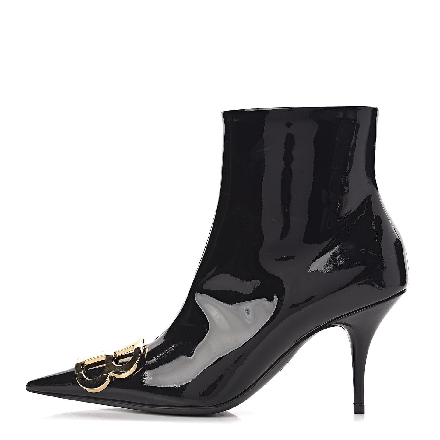 Patent BB Pointy Toe Ankle Booties 36.5 Black