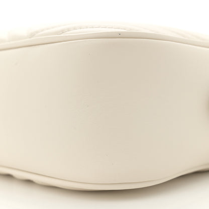 Gucci Calfskin Matelasse Small GG Marmont Chain Shoulder Bag White 9 of 11