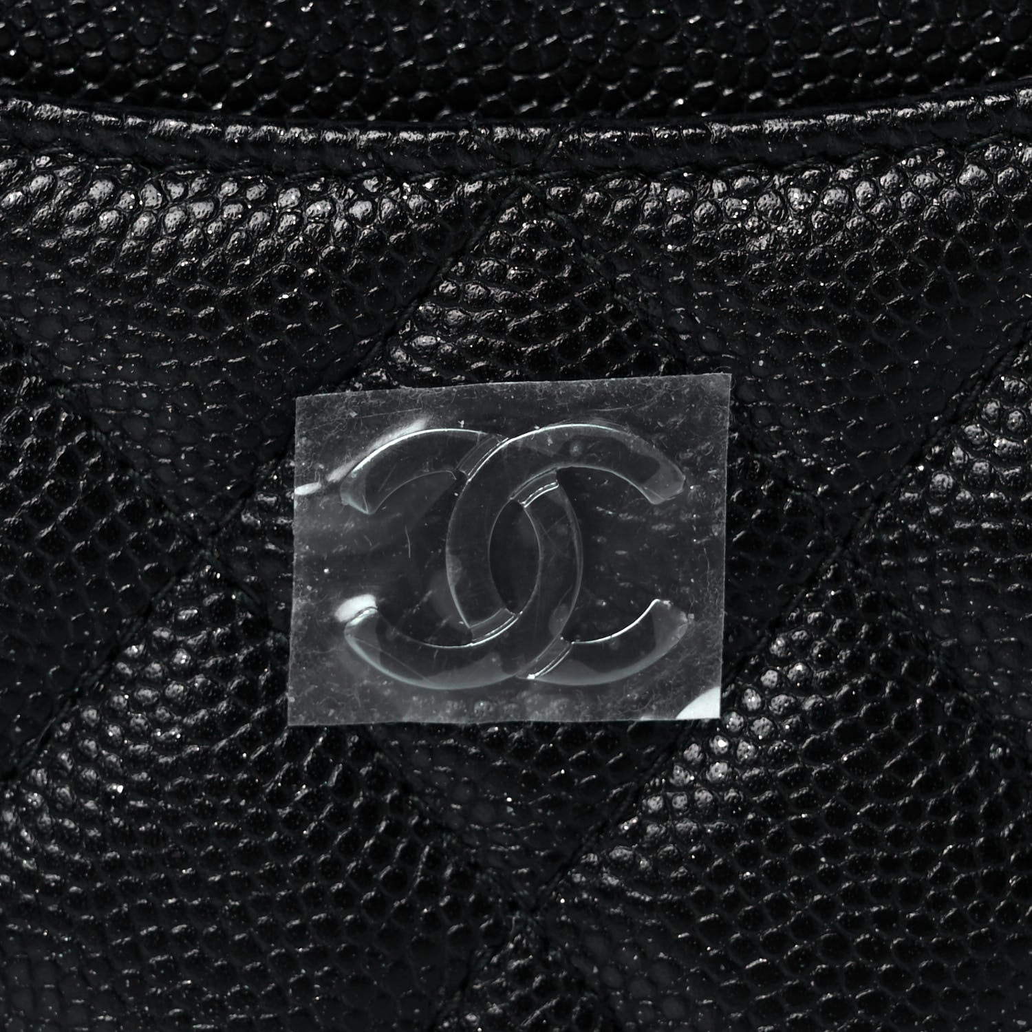Chanel Iridescent Caviar Quilted CC Zip Card Holder Black 8 of 9