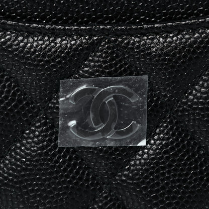 Chanel Iridescent Caviar Quilted CC Zip Card Holder Black 8 of 9