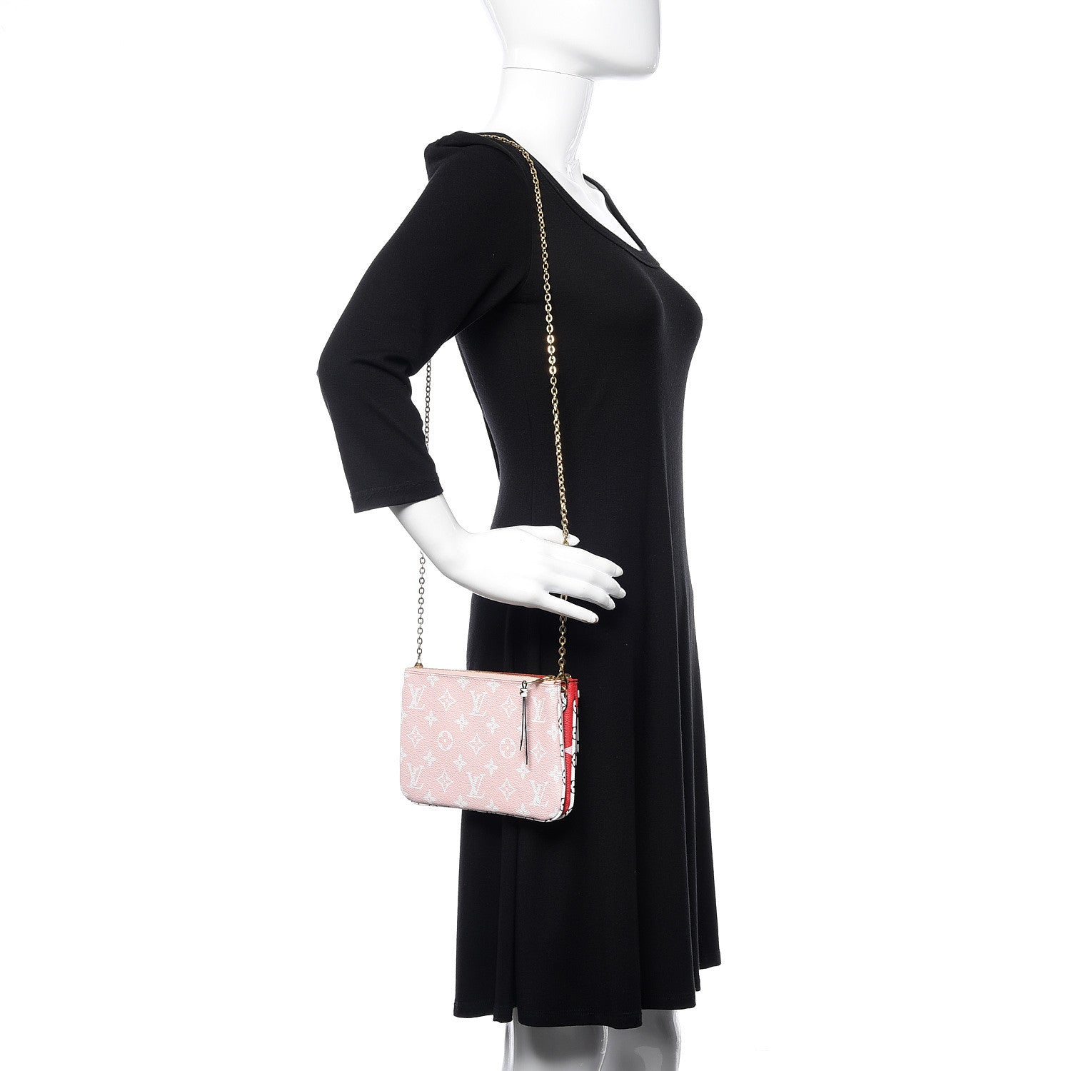 Louis Vuitton Monogram Giant Double Zip Pochette Rouge 2 of 11