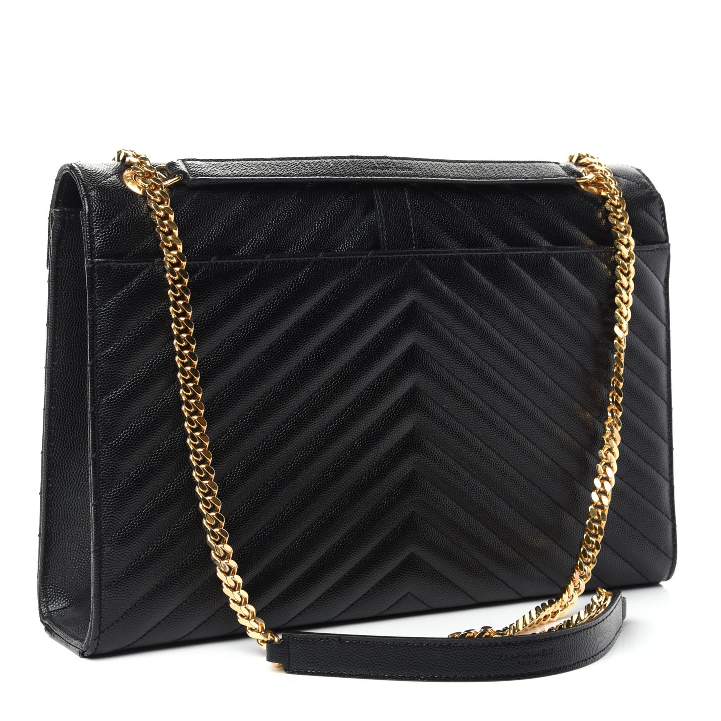 Grain De Poudre Matelasse Chevron Large Monogram Satchel Black