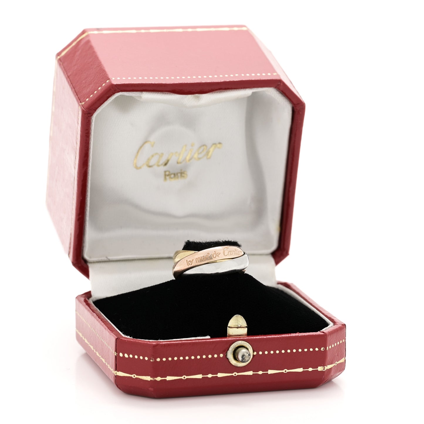 18K Pink Yellow White Gold Classic Les Must De Cartier Trinity Ring 48 4.5