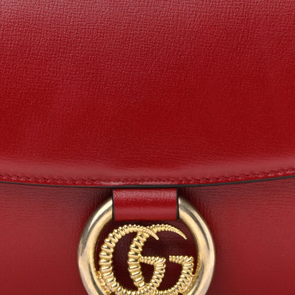 Gucci Textured Calfskin Small Torchon GG Ring Shoulder Bag New Cherry Red 9 of 12