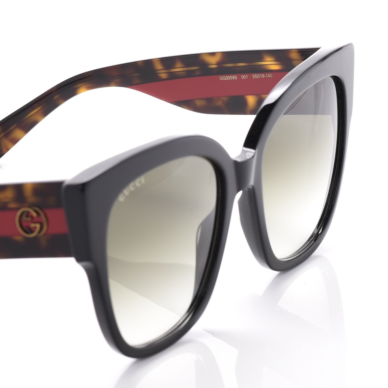 Gucci Square Frame Web Sunglasses GG0059S Black 5 of 8