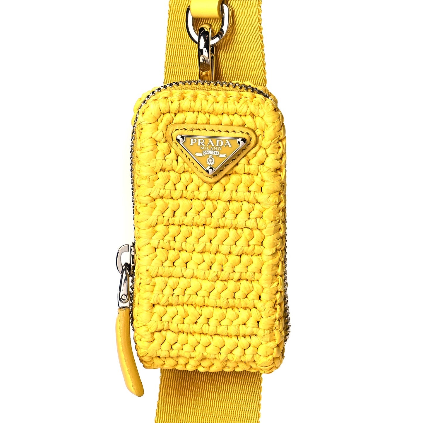 Yarn Raffia Effect Crochet Triangle Shoulder Bag Giallo