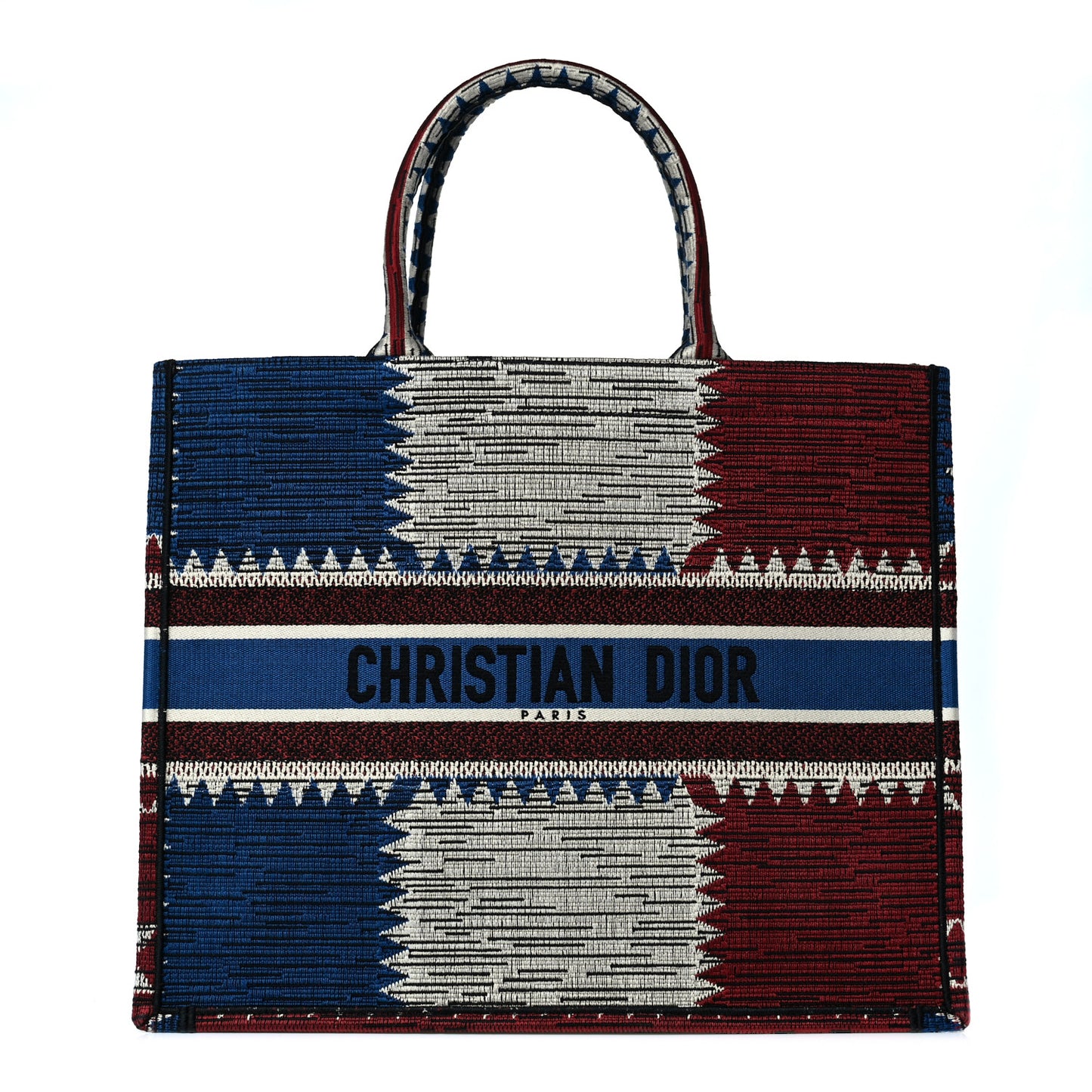 Canvas Embroidered Exclusive Union Jack Book Tote Blue Multicolor