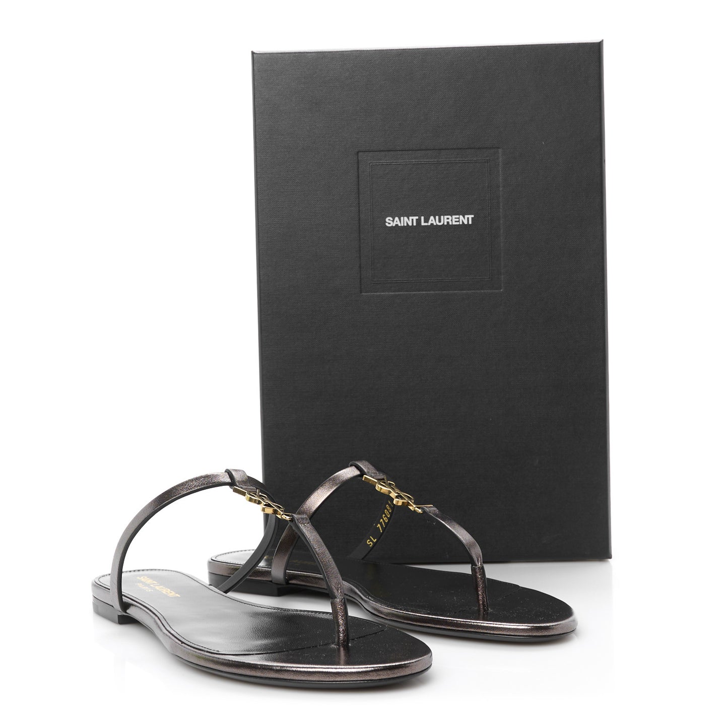 Calfskin Cassandra Monogram Sandals 38 Metal Walnut