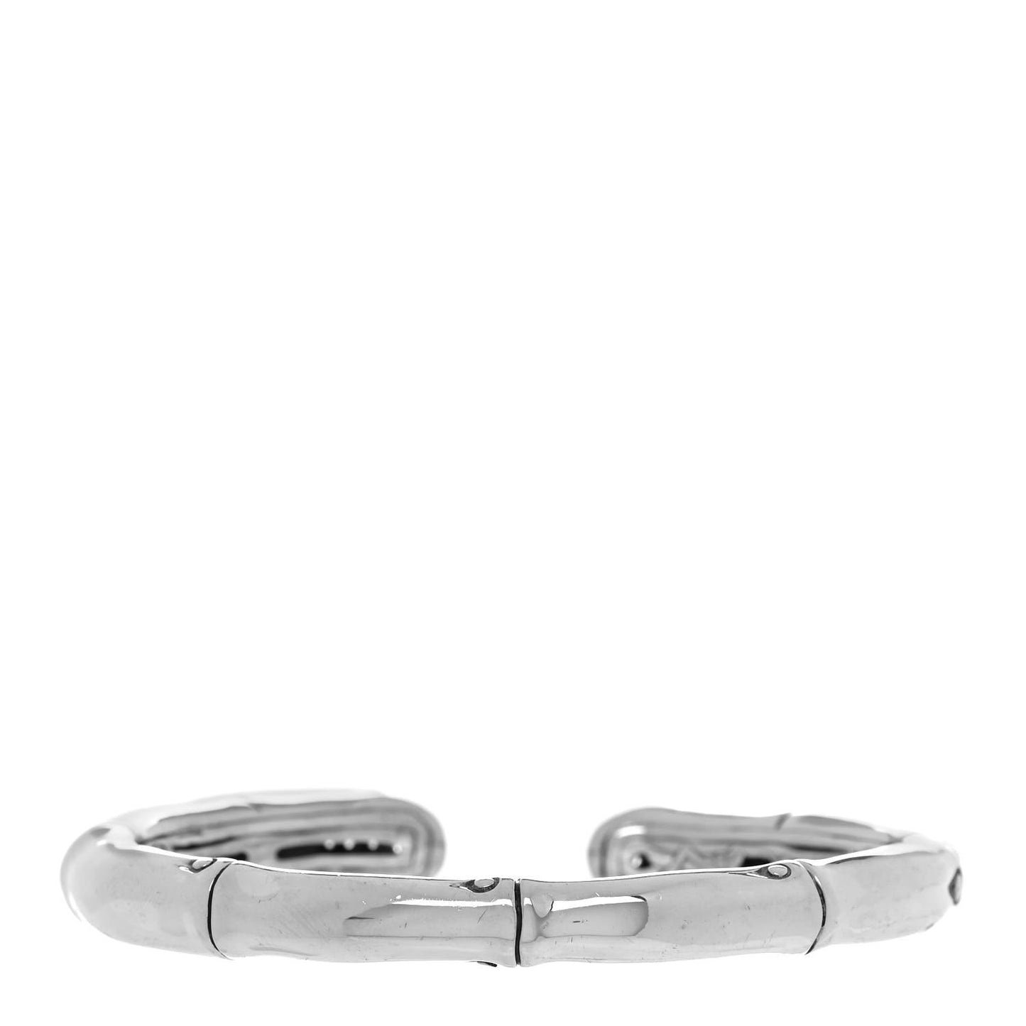 Sterling Silver White Sapphire Bamboo Kick Cuff Bracelet