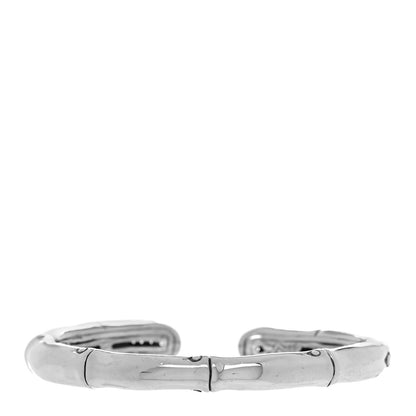 John Hardy Sterling Silver White Sapphire Bamboo Kick Cuff Bracelet 3 of 5