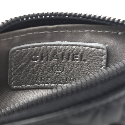 Chanel Lambskin Camellia Embossed Key Holder Case Black 6 of 8