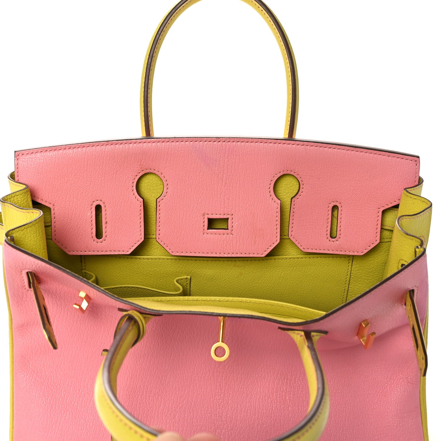 Hermes Chevre Mysore Horseshoe Birkin 30 Rose Confetti Soufre 20 of 47