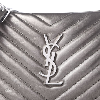 Saint Laurent Metallic Calfskin Matelasse Monogram Lou Camera Bag Silver 7 of 9