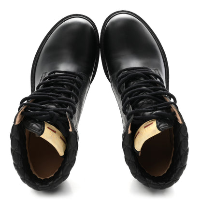 Gucci Apollo Calfskin GG Supreme Nappa Samoa Quilted Lace Up Ankle Boots 41 Black 2 of 10