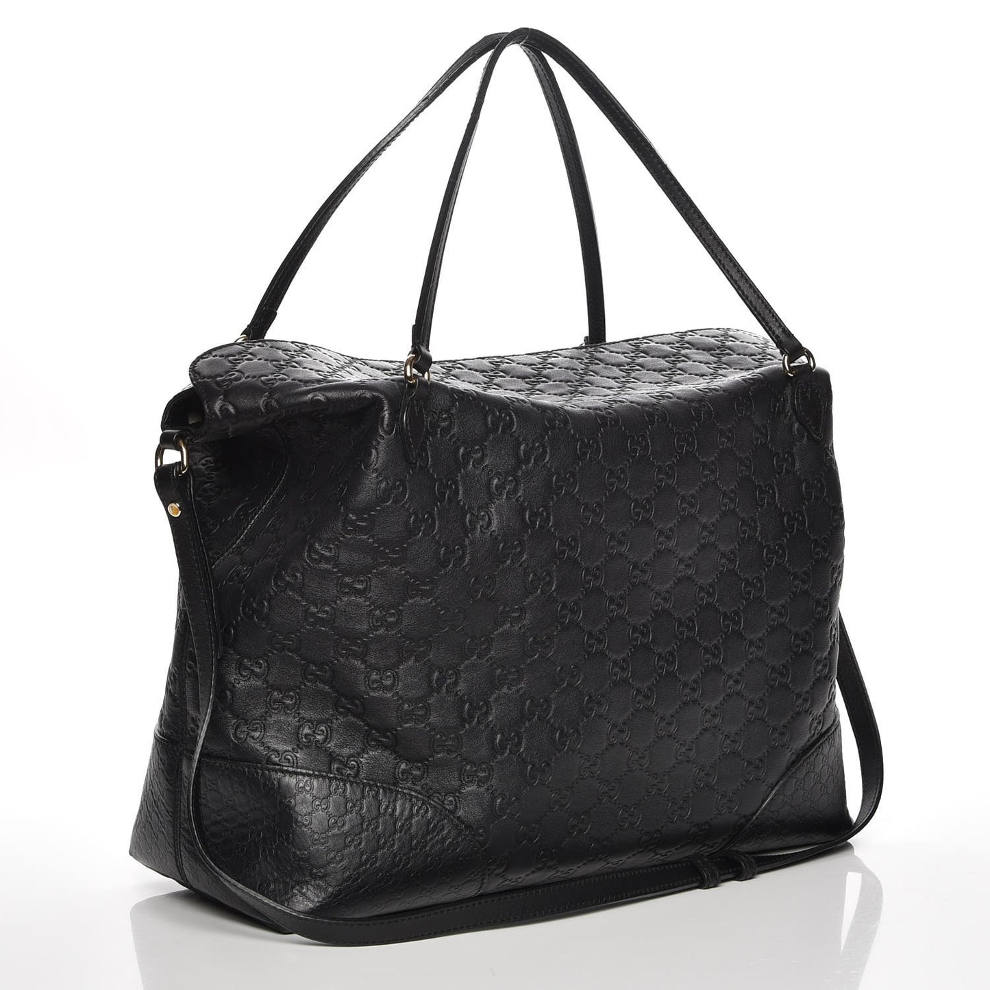 Guccissima Large Bree Foldover Tote Black