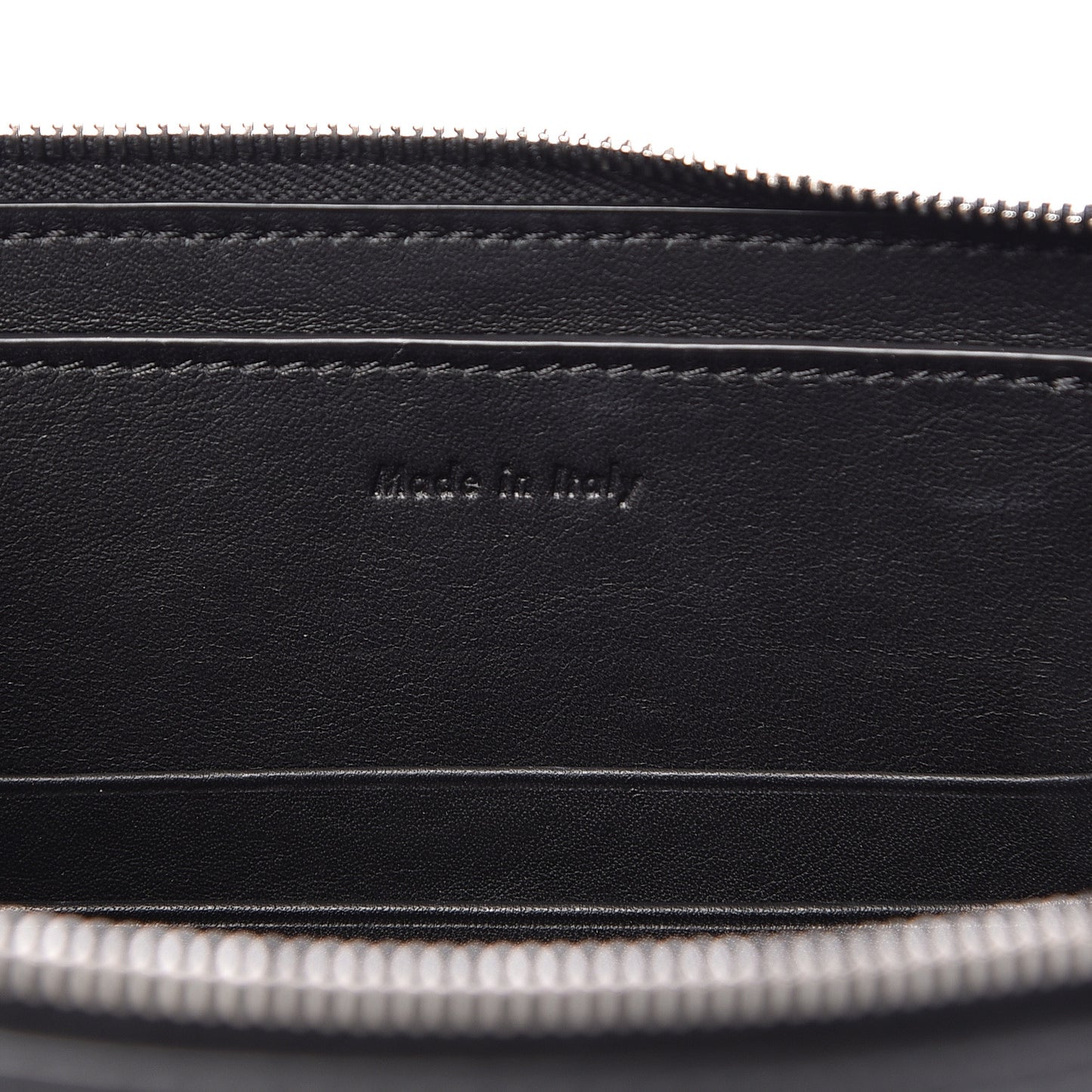 Laminated Lambskin Bi-Color Solo Clutch Pouch Black Silver