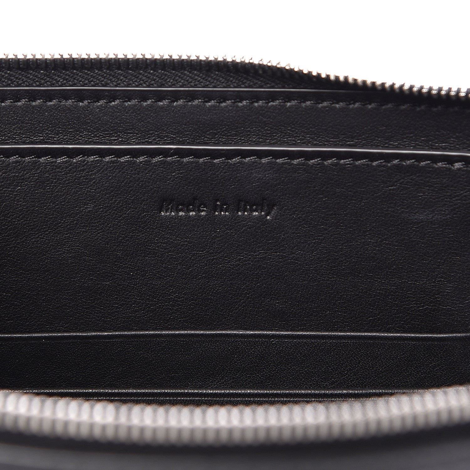 Celine Laminated Lambskin Bi-Color Solo Clutch Pouch Black Silver 7 of 12