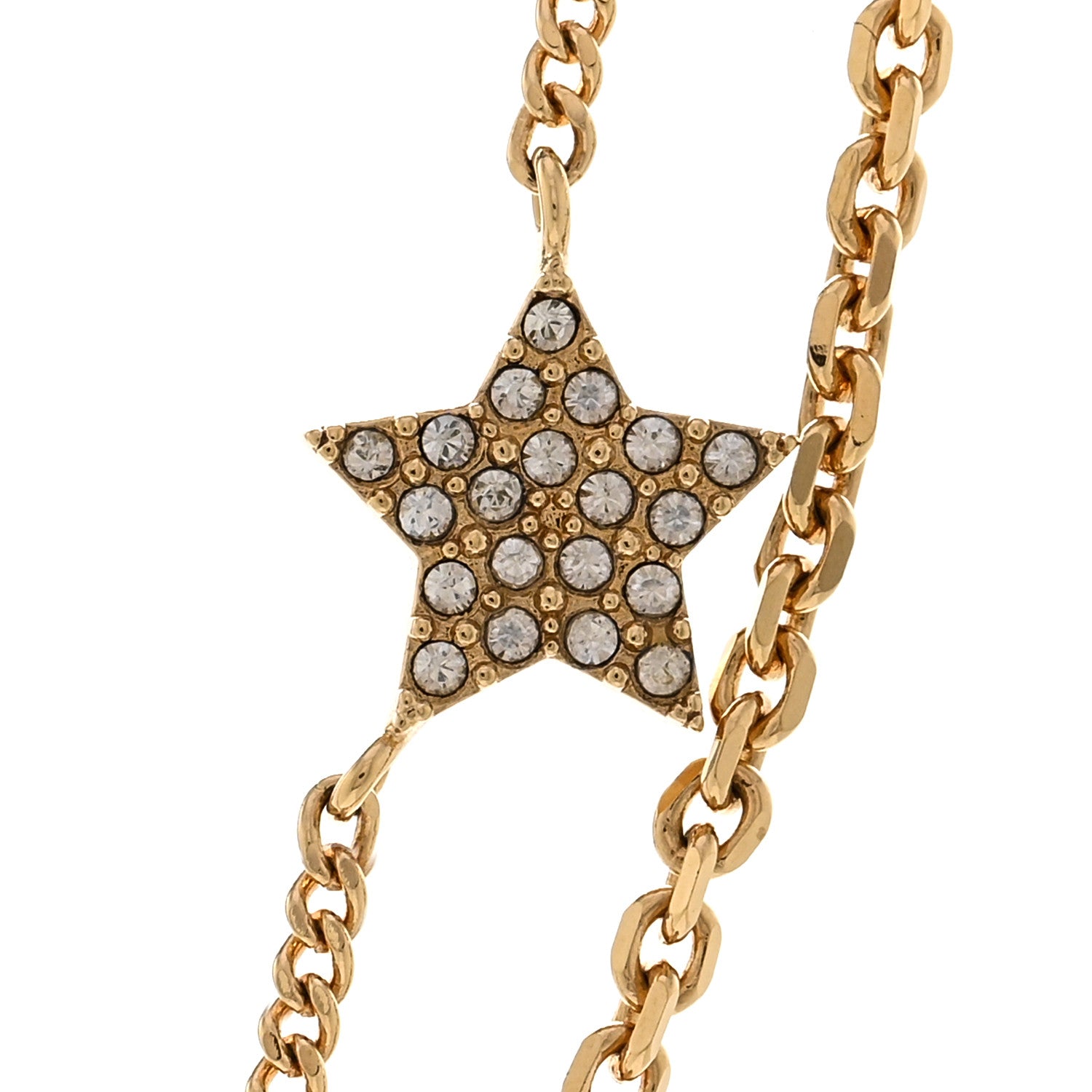 Christian Dior Metal Crystal Petit CD Double Necklace Gold 4 of 6