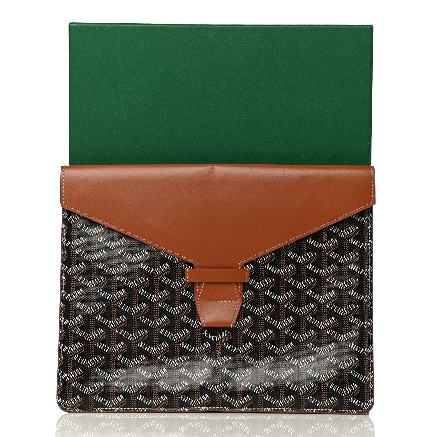Goyard Goyardine Commando Envelope 2 Flat Large Pouch Black Gold 14 of 14