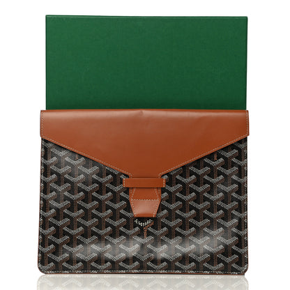Goyard Goyardine Commando Envelope 2 Flat Large Pouch Black Gold 14 of 14