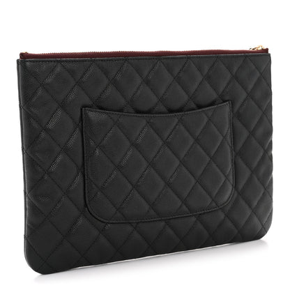 Chanel Caviar Quilted Medium Cosmetic Case Black 3 of 9