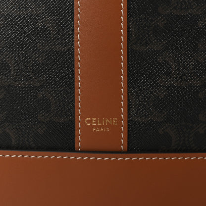 Celine Triomphe Canvas Calfskin Medium Bucket Bag Tan 7 of 10
