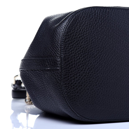 Gucci Pebbled Calfskin Miss Bamboo Bucket Bag Black 7 of 17