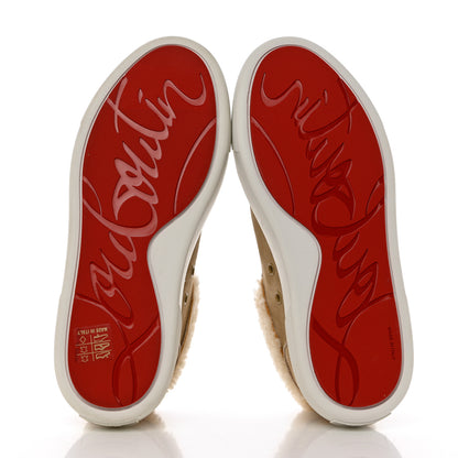 Christian Louboutin Suede Shearling Fun Vierissima Flat Sneakers 37 Atlas 5 of 8