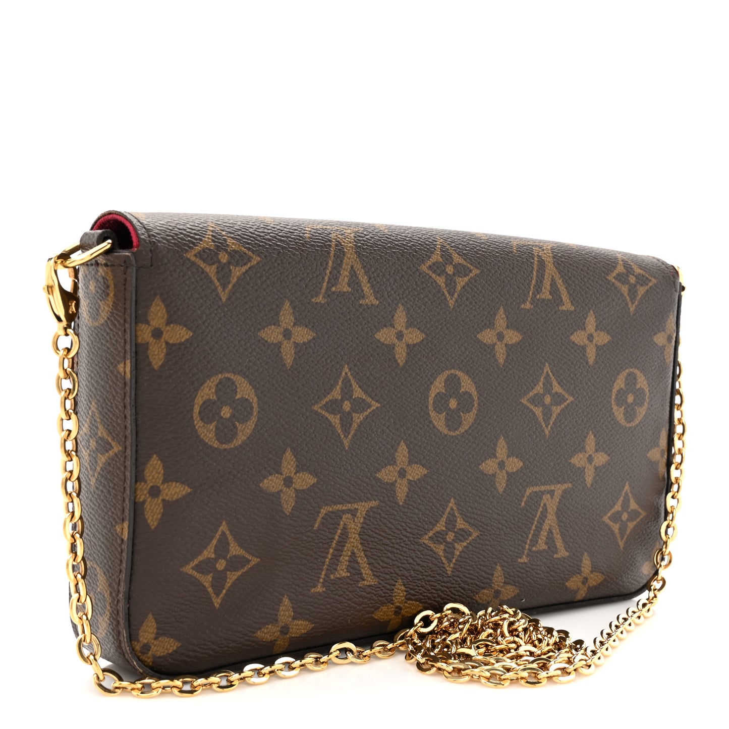 Monogram Pochette Felicie Chain Wallet Fuchsia