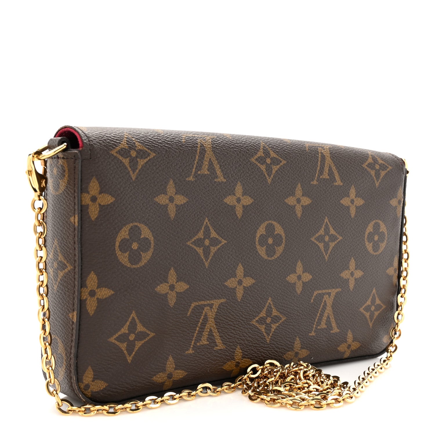 Louis Vuitton Monogram Pochette Felicie Chain Wallet Fuchsia 4 of 19