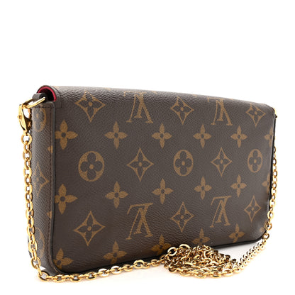 Louis Vuitton Monogram Pochette Felicie Chain Wallet Fuchsia 4 of 19