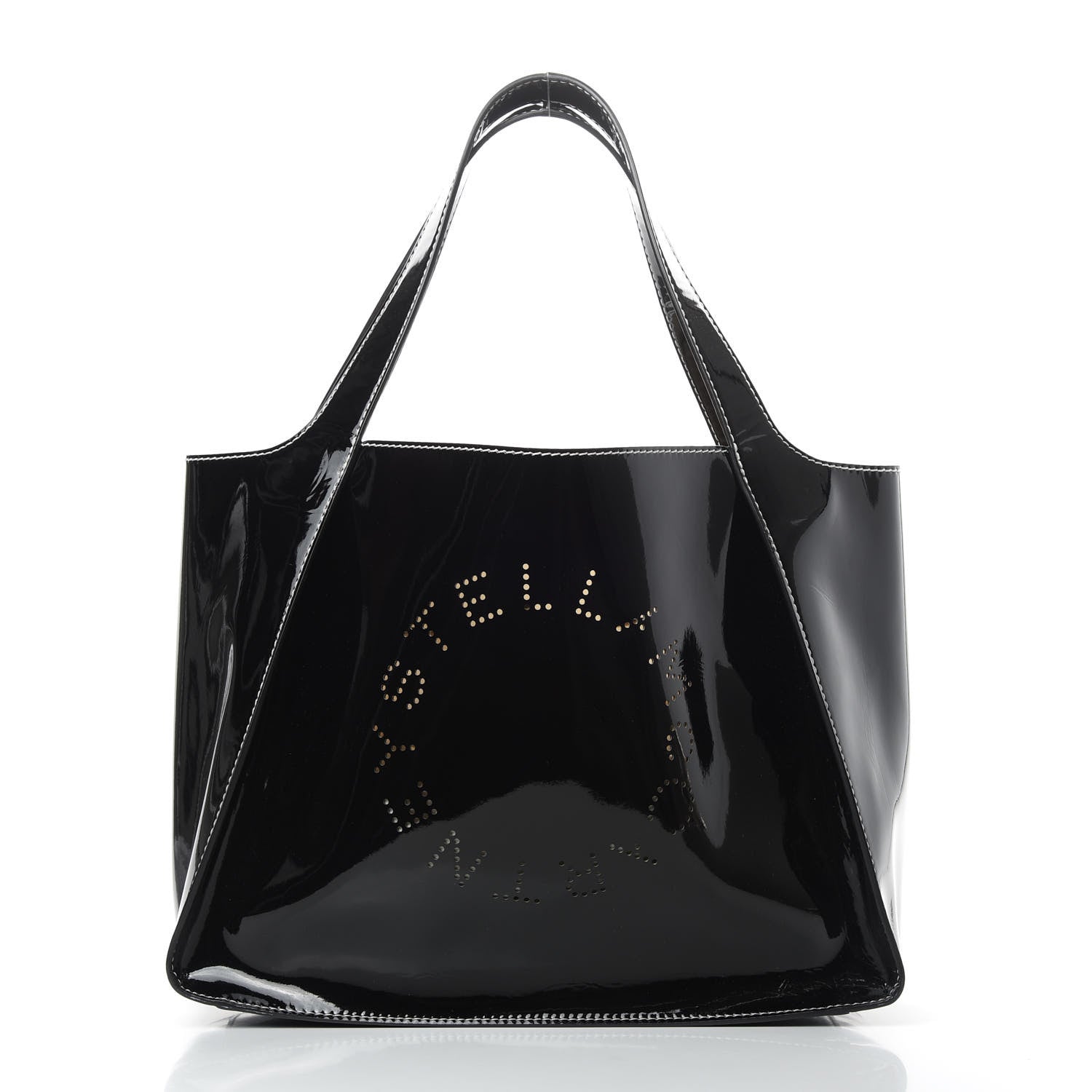 Stella McCartney Eco Alter Patent East West Perforated Tote Black 3 of 12