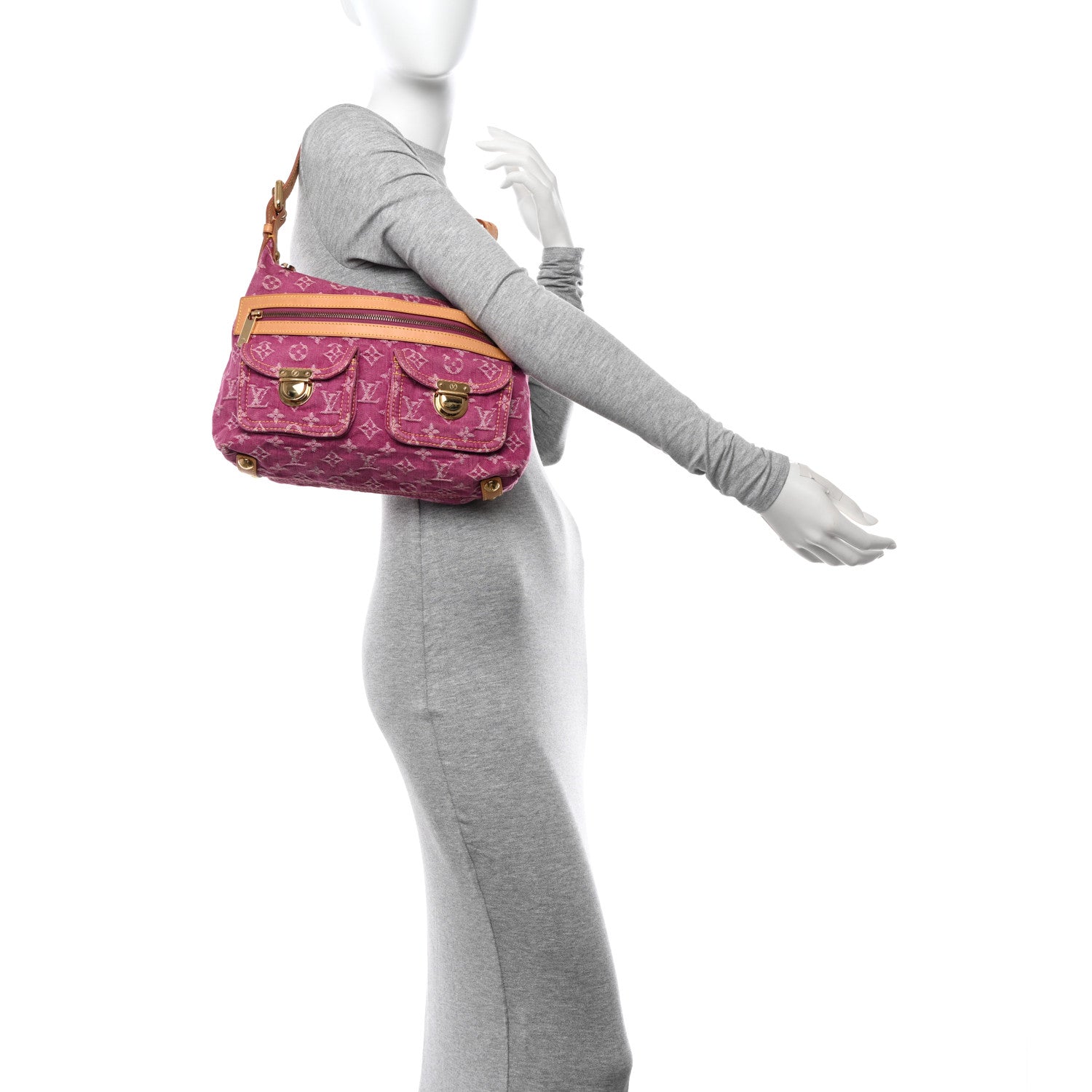 Louis Vuitton Denim Baggy PM Fuchsia 2 of 9