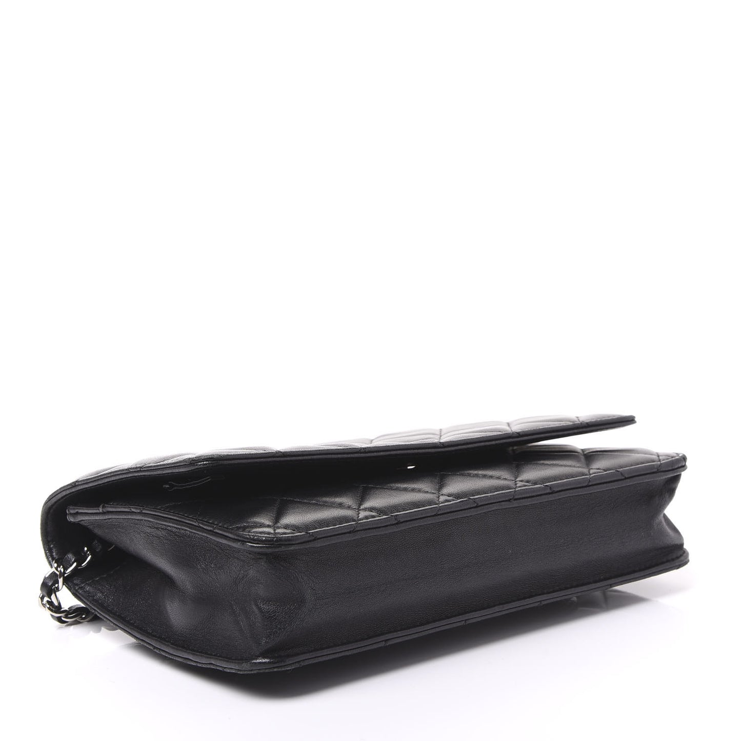 Lambskin Quilted Wallet On Chain WOC Black