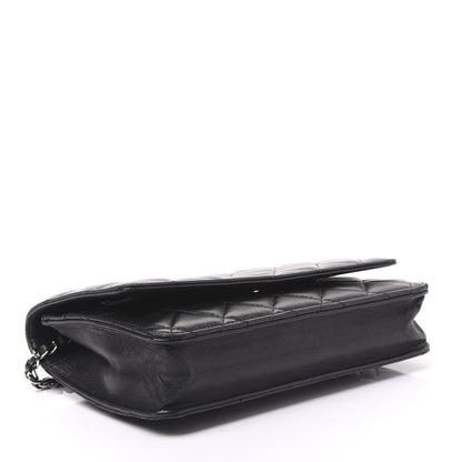Chanel Lambskin Quilted Wallet On Chain WOC Black 3 of 10