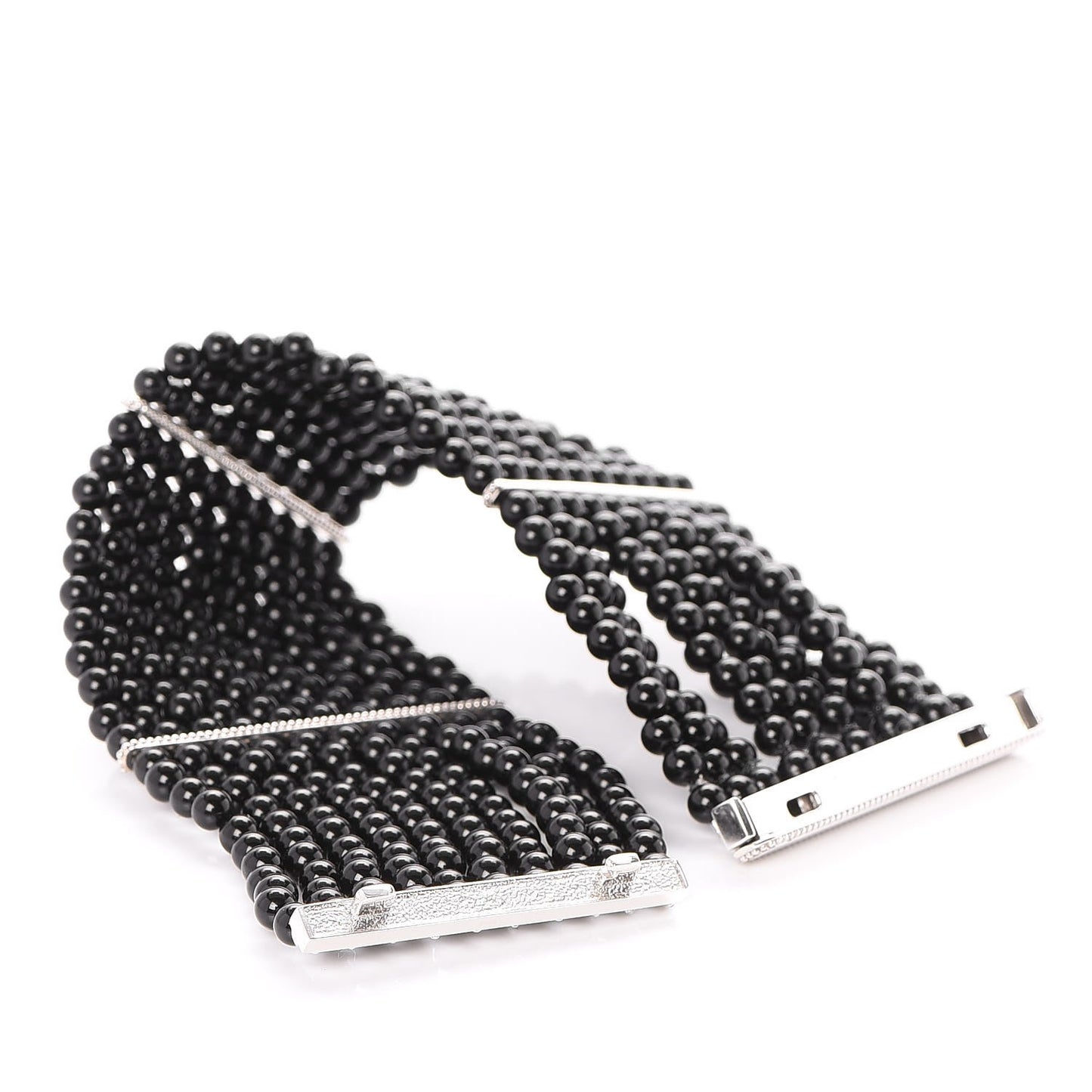 Sterling Silver Black Onyx 10 Row Ziegfeld Bracelet