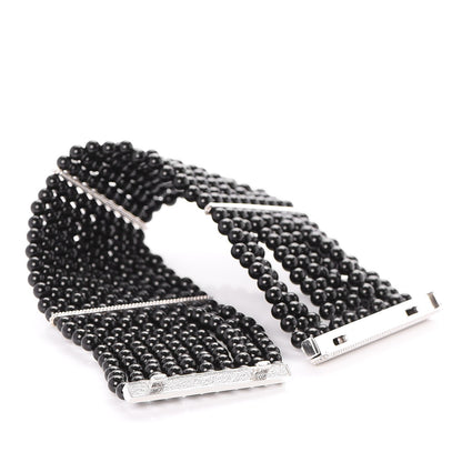 Tiffany Sterling Silver Black Onyx 10 Row Ziegfeld Bracelet 4 of 6