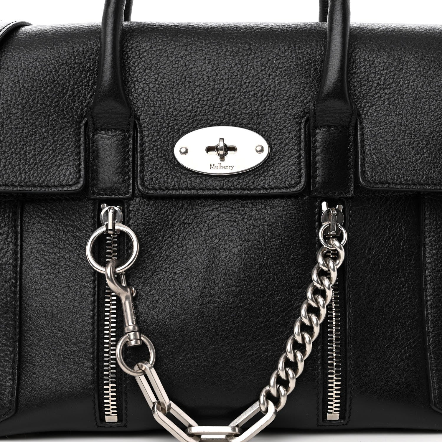Mulberry Calfskin Zip Chain Bayswater Black 7 of 11