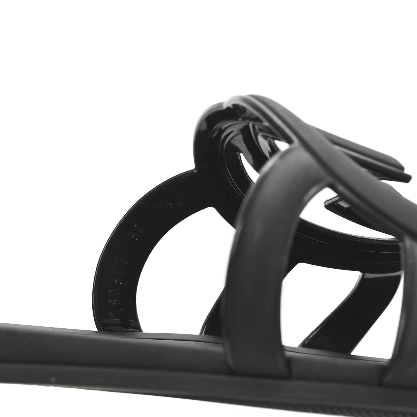 Rubber Womens Interlocking G Slide Sandals  38 Black