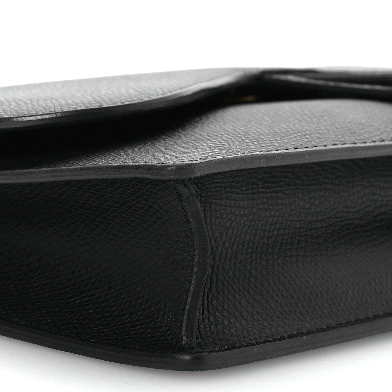 Christian Dior Grained Calfskin Saddle Chain Pouch Black 12 of 15